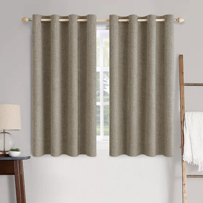 MIULEE 100% Blackout Linen Curtains for Bedroom 52x84 Inches Natural Beige
