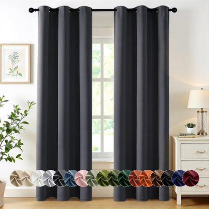 MIULEE Blackout Curtains for Bedroom 2 Panels 40 x 63 Inch Long Pink