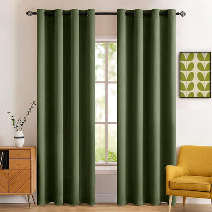 MIULEE Light Pink Blackout Bedroom Curtains Drapes 84 Inch Long 52"x84"
