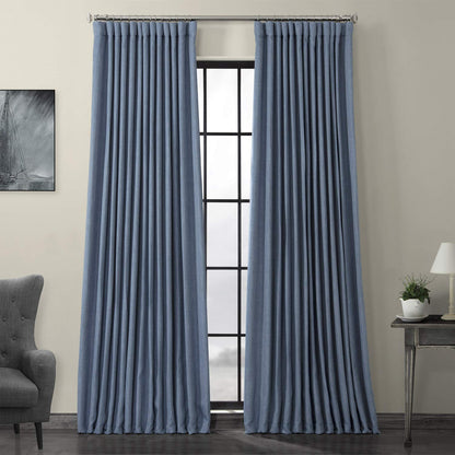 Faux Linen Curtains for Living Room (1 Panel) - 50W X 108L, Birch Taupe