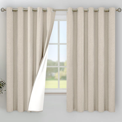YoungsTex Black Blackout Curtains for Bedroom, Thermal Drapes Heat Blocking