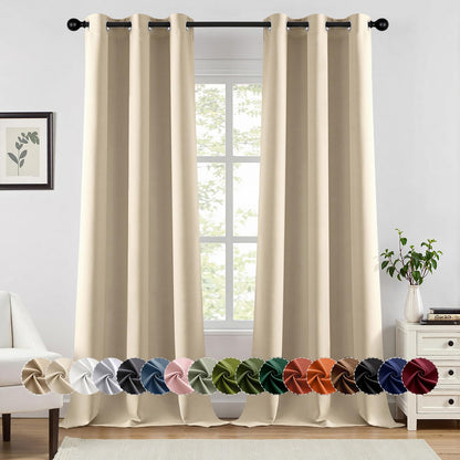 MIULEE Blackout Curtains for Bedroom 2 Panels 40 x 84 Inch Long Black