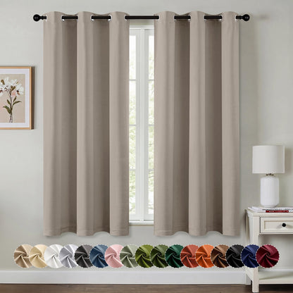 MIULEE Blackout Curtains for Bedroom 2 Panels 40 x 63 Inch Long Pink
