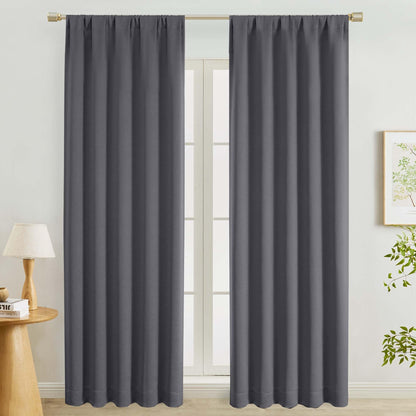 Lecloud Sage Green Room Darkening Curtains 54 Inch Length 2 Panels, Window Curtains for Bedroom, Energy Thermal Insulating Rod Pocket Curtain Drapes for Small Window, 40" W x 54" L