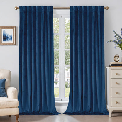 BGment Olive Green Velvet Blackout Curtains 52 x 84 Inch Length, 2 Panels