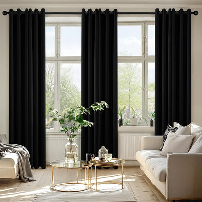MIULEE Blackout Curtains for Bedroom 2 Panels 40 x 84 Inch Long Black