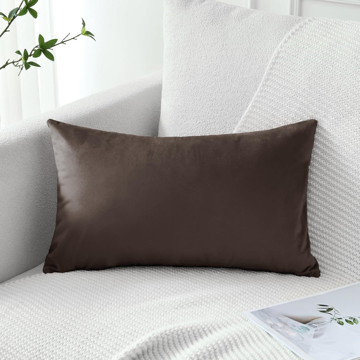 Artscope Luxury Velvet Pillow Covers Super Soft Decorative Square Throw Pillow Covers Case Cushion Covers for Sofa Couch Bedroom Car Decor 20x20 Inch Light Blue
