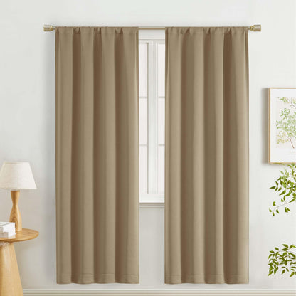 Lecloud Sage Green Room Darkening Curtains 54 Inch Length 2 Panels, Window Curtains for Bedroom, Energy Thermal Insulating Rod Pocket Curtain Drapes for Small Window, 40" W x 54" L