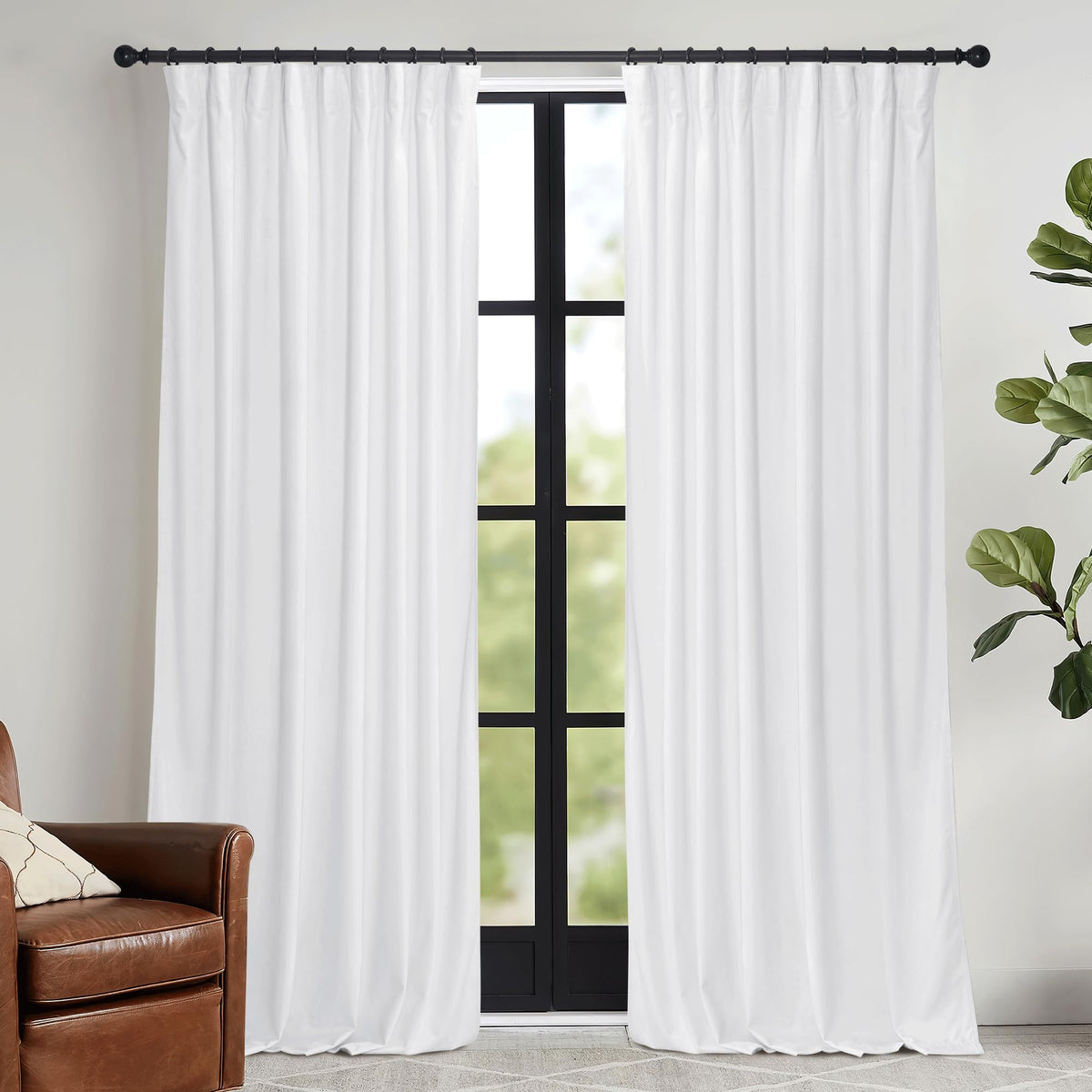 RYB HOME Sage Green Velvet Curtains 84 inches for Bedroom Living Room