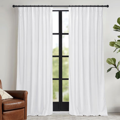 RYB HOME Sage Green Velvet Curtains 84 inches for Bedroom Living Room