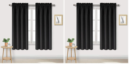 DWCN Blackout Curtains for Bedroom Living Room 42 x 63 Inch Long Black