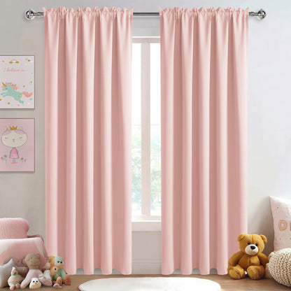 DWCN Blackout Curtains for Bedroom Living Room 42 x 63 Inch Long Black