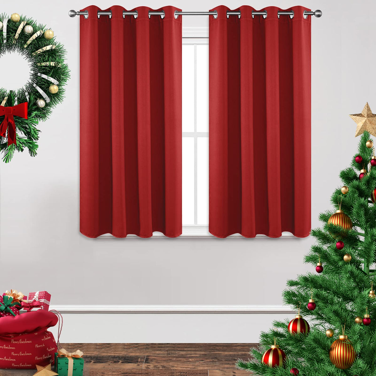 Joydeco Blackout Curtains for Bedroom 84 Inch - Black Out Curtains with Grommets Thermal Insulated Room Darkening Light Blocking, Noise Reducing & Wrinkle-Free Drapes for Living Room Windows, 2 Panels