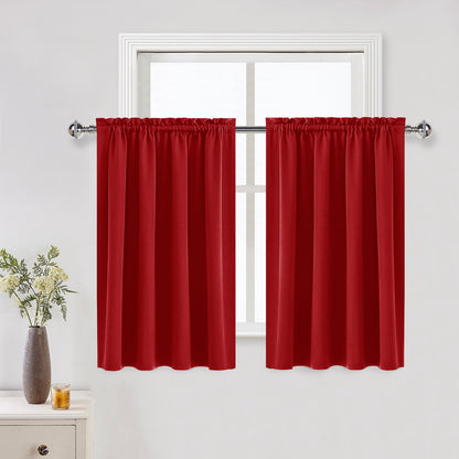 DWCN Blackout Curtains for Bedroom Living Room 42 x 63 Inch Long Black