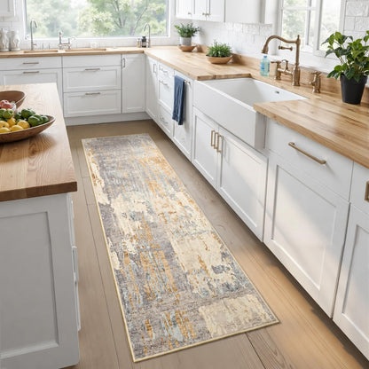 Toneed 4x6 Feet Washable Area Rugs for Bedroom Living Room, 48"x72" Grey