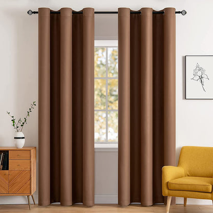 MIULEE Light Pink Blackout Bedroom Curtains Drapes 84 Inch Long 52"x84"