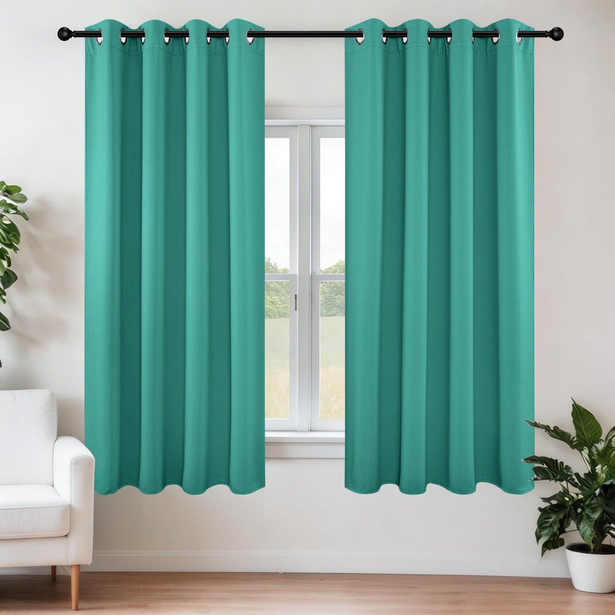 Joydeco Blackout Curtains for Bedroom 84 Inch - Black Out Curtains with Grommets Thermal Insulated Room Darkening Light Blocking, Noise Reducing & Wrinkle-Free Drapes for Living Room Windows, 2 Panels