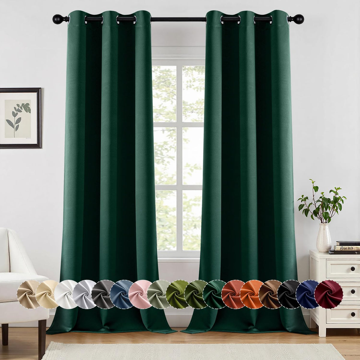 MIULEE Blackout Curtains for Bedroom 2 Panels 40 x 63 Inch Long Pink