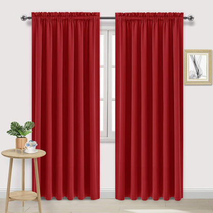 DWCN Blackout Curtains for Bedroom Living Room 42 x 63 Inch Long Black