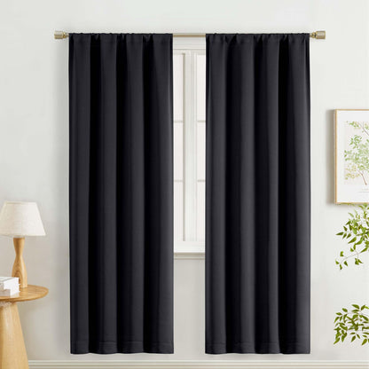 Lecloud Sage Green Room Darkening Curtains 54 Inch Length 2 Panels, Window Curtains for Bedroom, Energy Thermal Insulating Rod Pocket Curtain Drapes for Small Window, 40" W x 54" L