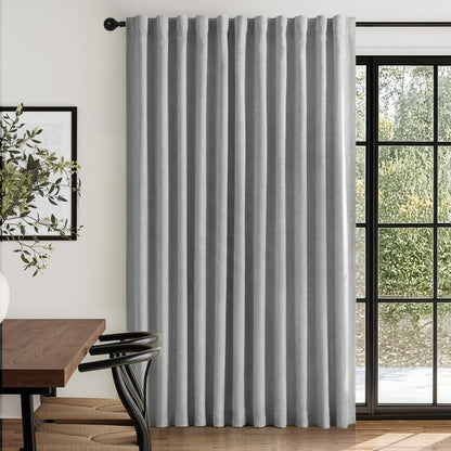 Linen Total Blackout Curtains for Bedroom Living Room 84 Inch, Cream