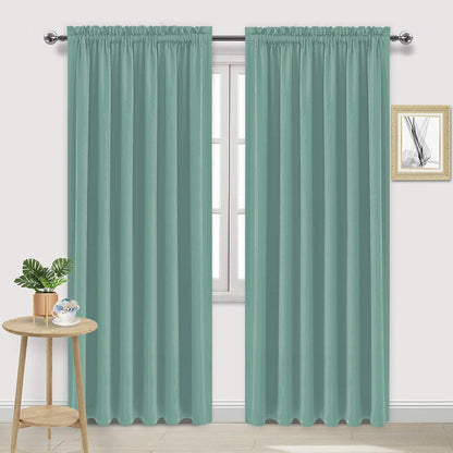 DWCN Blackout Curtains for Bedroom Living Room 42 x 63 Inch Long Black