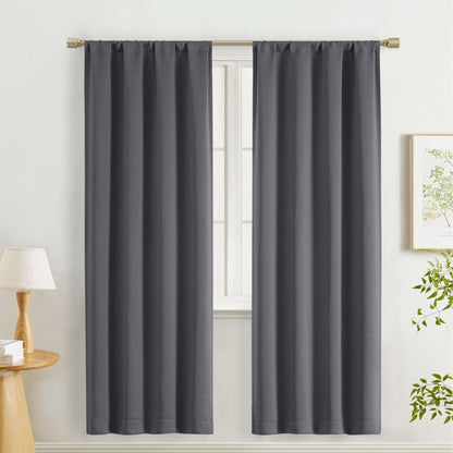 Lecloud Sage Green Room Darkening Curtains 54 Inch Length 2 Panels, Window Curtains for Bedroom, Energy Thermal Insulating Rod Pocket Curtain Drapes for Small Window, 40" W x 54" L