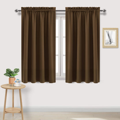 DWCN Blackout Curtains for Bedroom Living Room 42 x 63 Inch Long Black