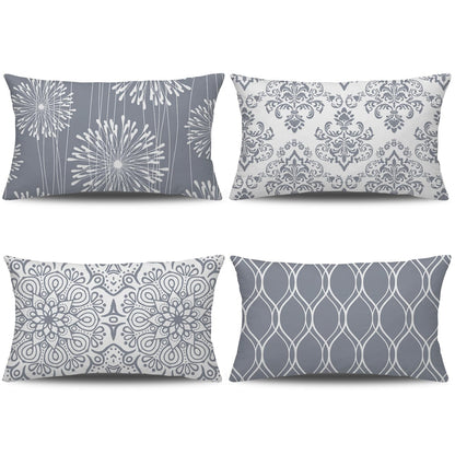 Coliuso Decorative Throw Pillow Covers 18x18 Set of 4, Blue Modern Simple Square Pillow Case Cushion Cover for Sofa Couch Farmhouse Outdoor Living Room (Blue, 18"x18")