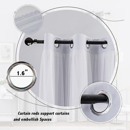 Anytime Double Layer Blackout Curtains 2 Panels，52Wx84L，Greyish White
