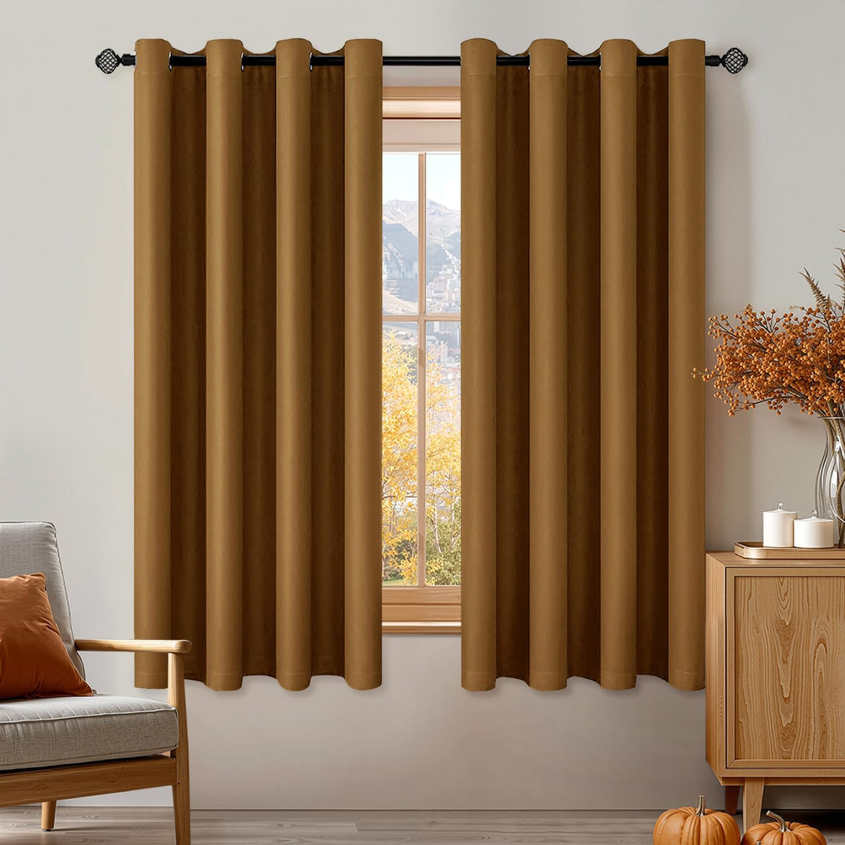 MIULEE Light Pink Blackout Bedroom Curtains Drapes 84 Inch Long 52"x84"