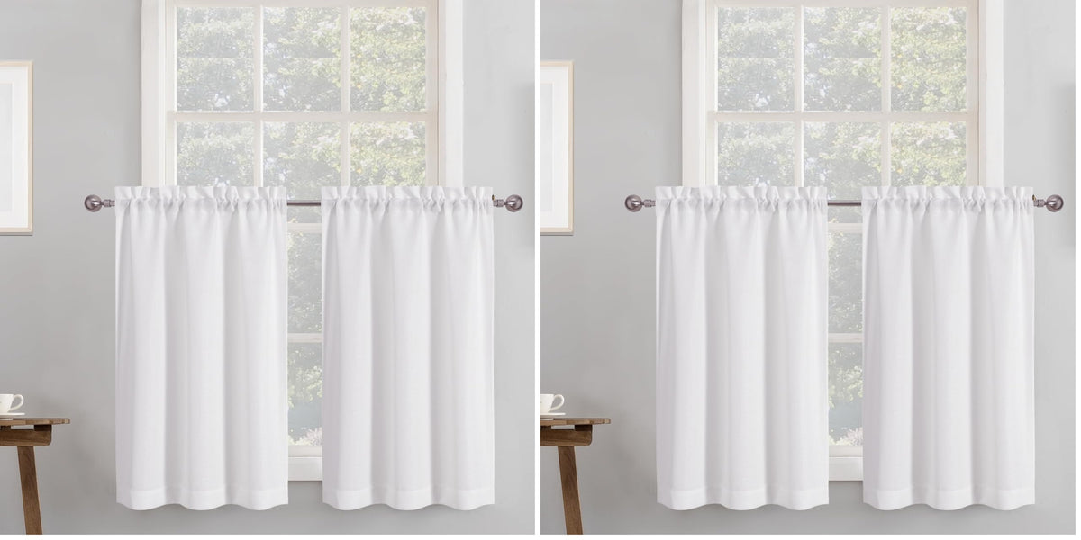 Chyhomenyc White Curtains 84 Inch Length 2 Panels 40Wx84L inches