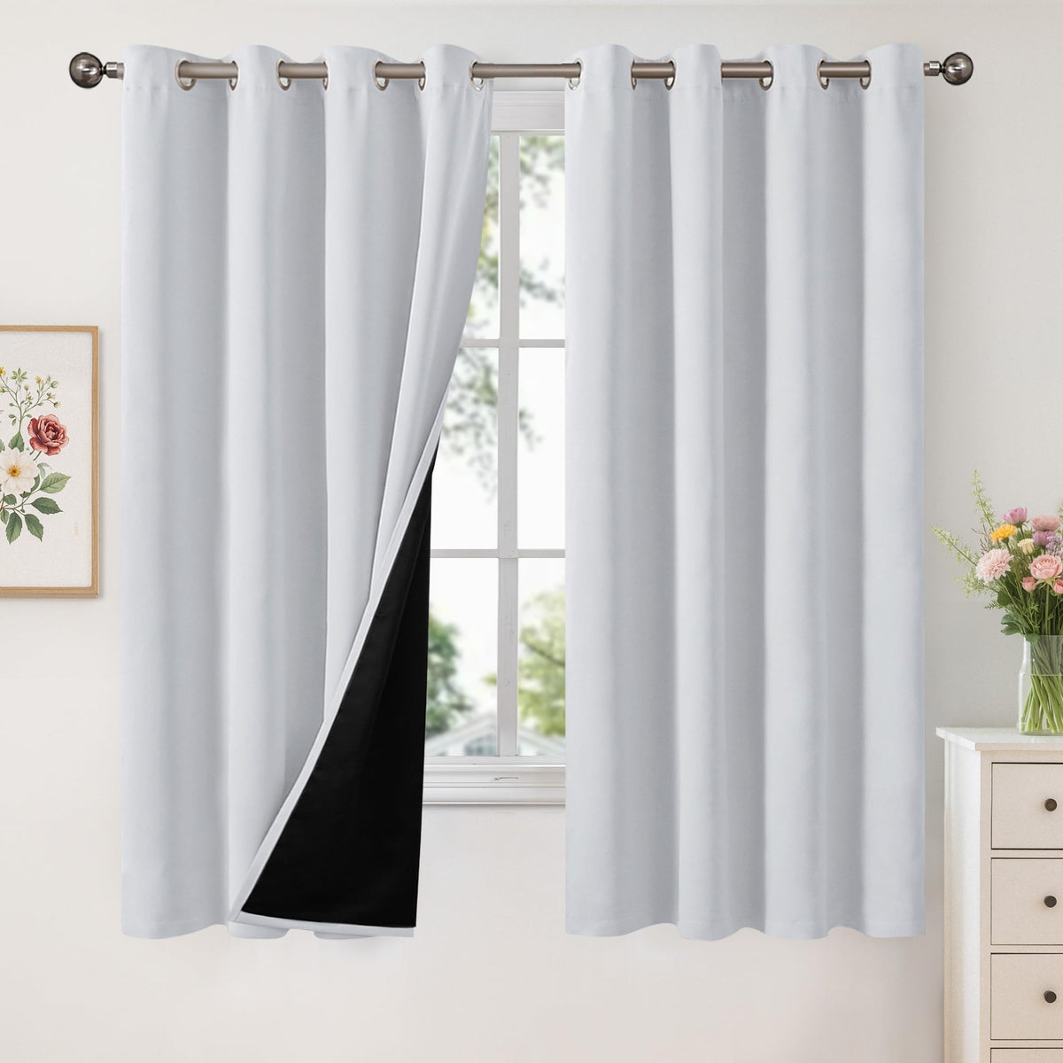 YoungsTex Black Blackout Curtains for Bedroom, Thermal Drapes Heat Blocking