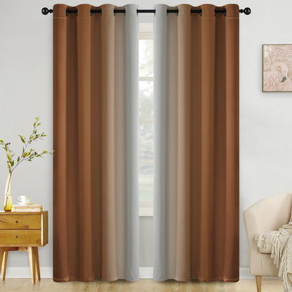 COSVIYA Grommet Room Darkening Ombre Purple Curtains W52xL63 inch