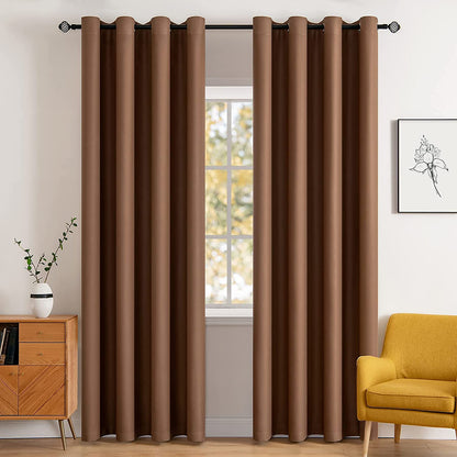 MIULEE Light Pink Blackout Bedroom Curtains Drapes 84 Inch Long 52"x84"