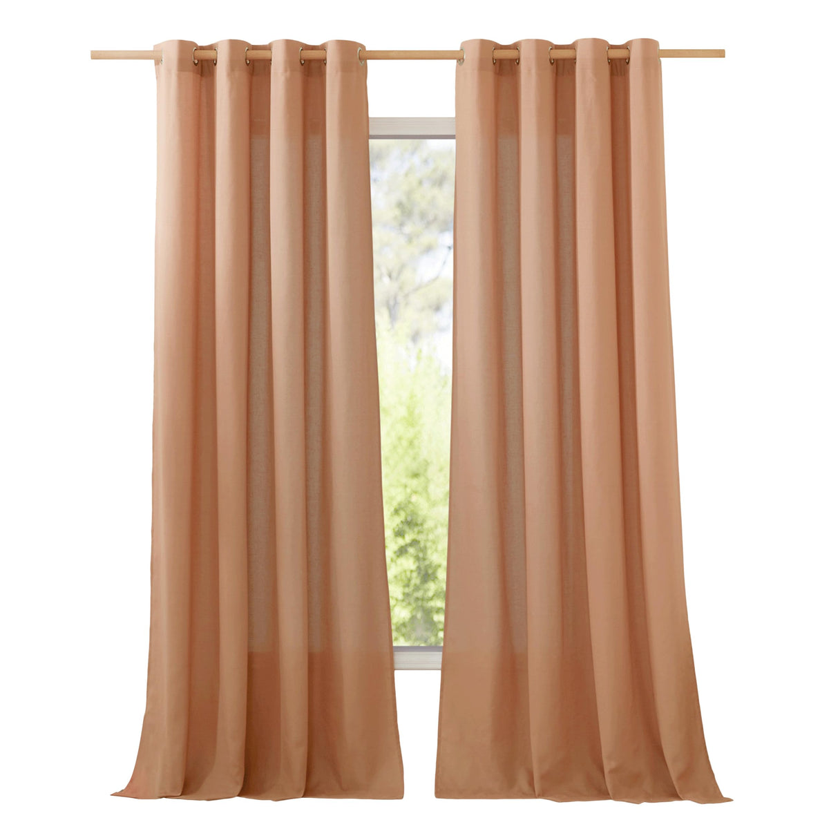 NICETOWN Natural Linen Curtains 84 inch Long 2 Panels Set, Grommet Top Thick Linen Burlap Semi Sheer Vertical Drapes Privacy Assured with Light Filtering for Bedroom/Living Room, W55 x L84