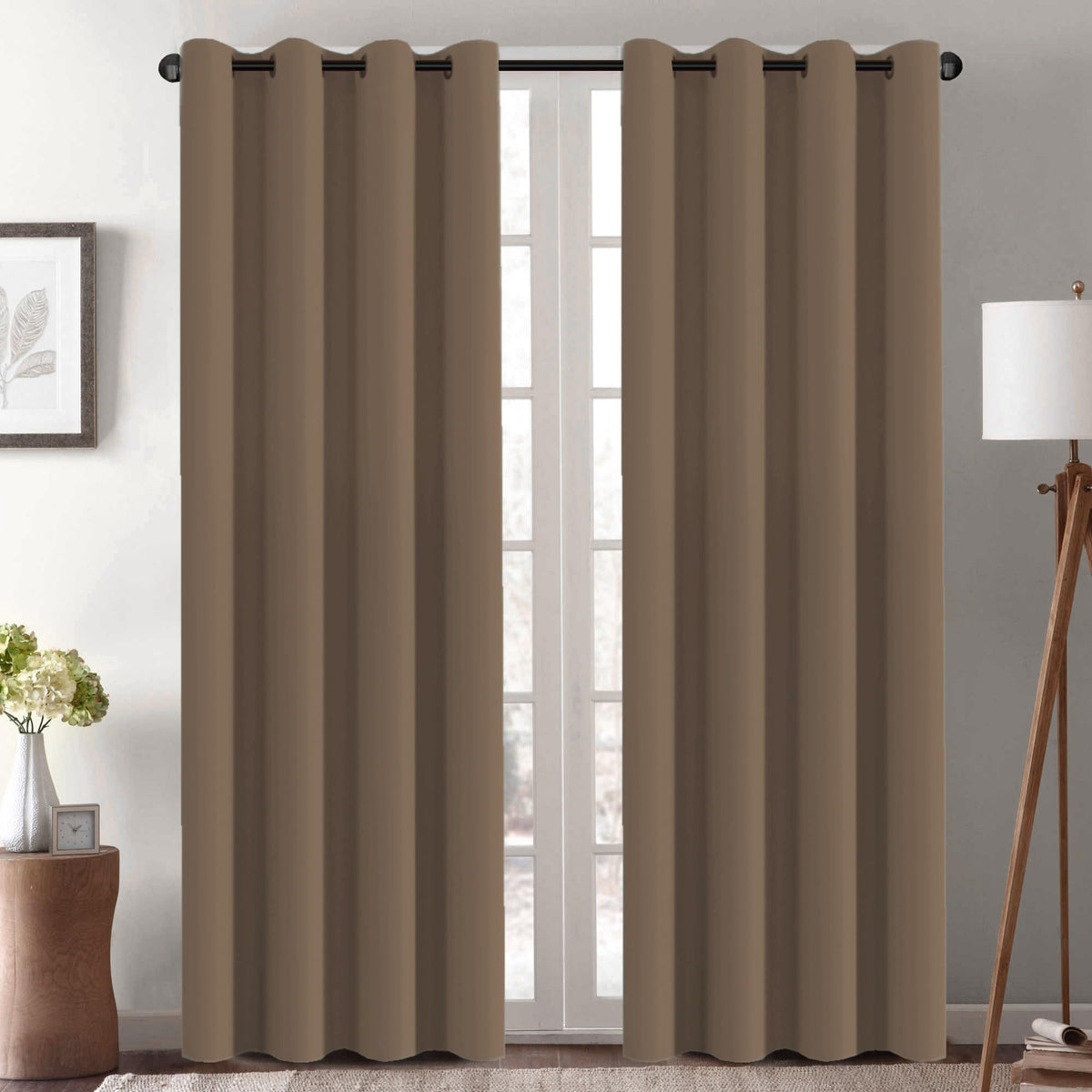 H.VERSAILTEX Blackout Curtains for Bedroom Thermal Insulated Room Darkening Living Room Curtains 63 Inch Long Grommet Privacy Protection Window Curtain Panels/Drapes for Nursery,2 Panels,Ivory/Cream