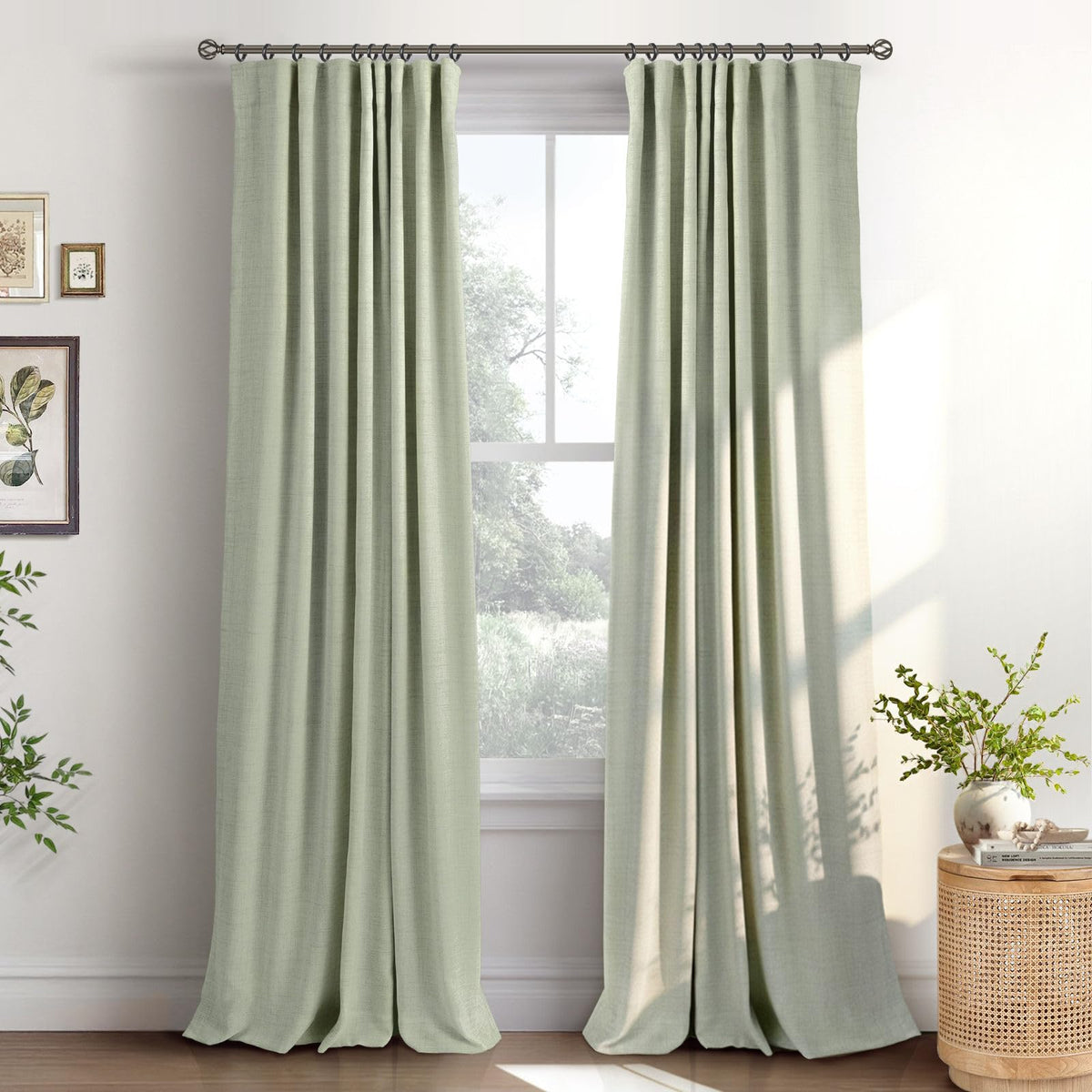 INOVADAY 100% Blackout Curtains for Bedroom Black Out Curtains 84 Inch Long