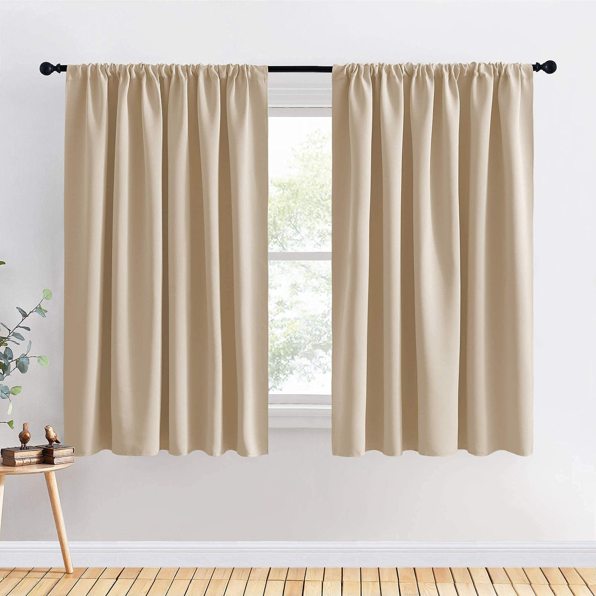 PONY DANCE Black Out Curtains 72 inch Long, Black, 2 Panels