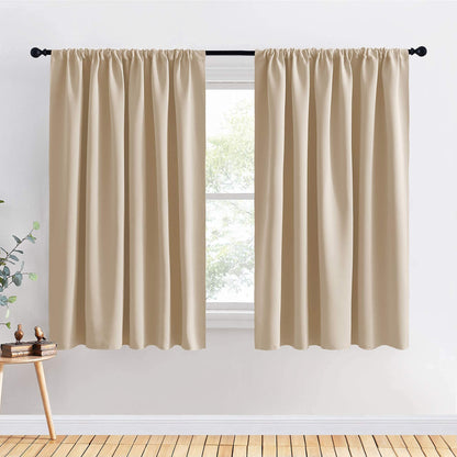 PONY DANCE Black Out Curtains 72 inch Long, Black, 2 Panels