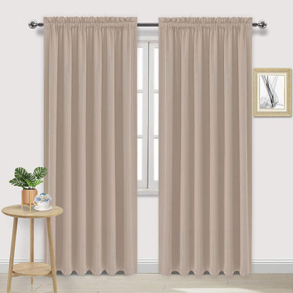 DWCN Blackout Curtains for Bedroom Living Room 42 x 63 Inch Long Black