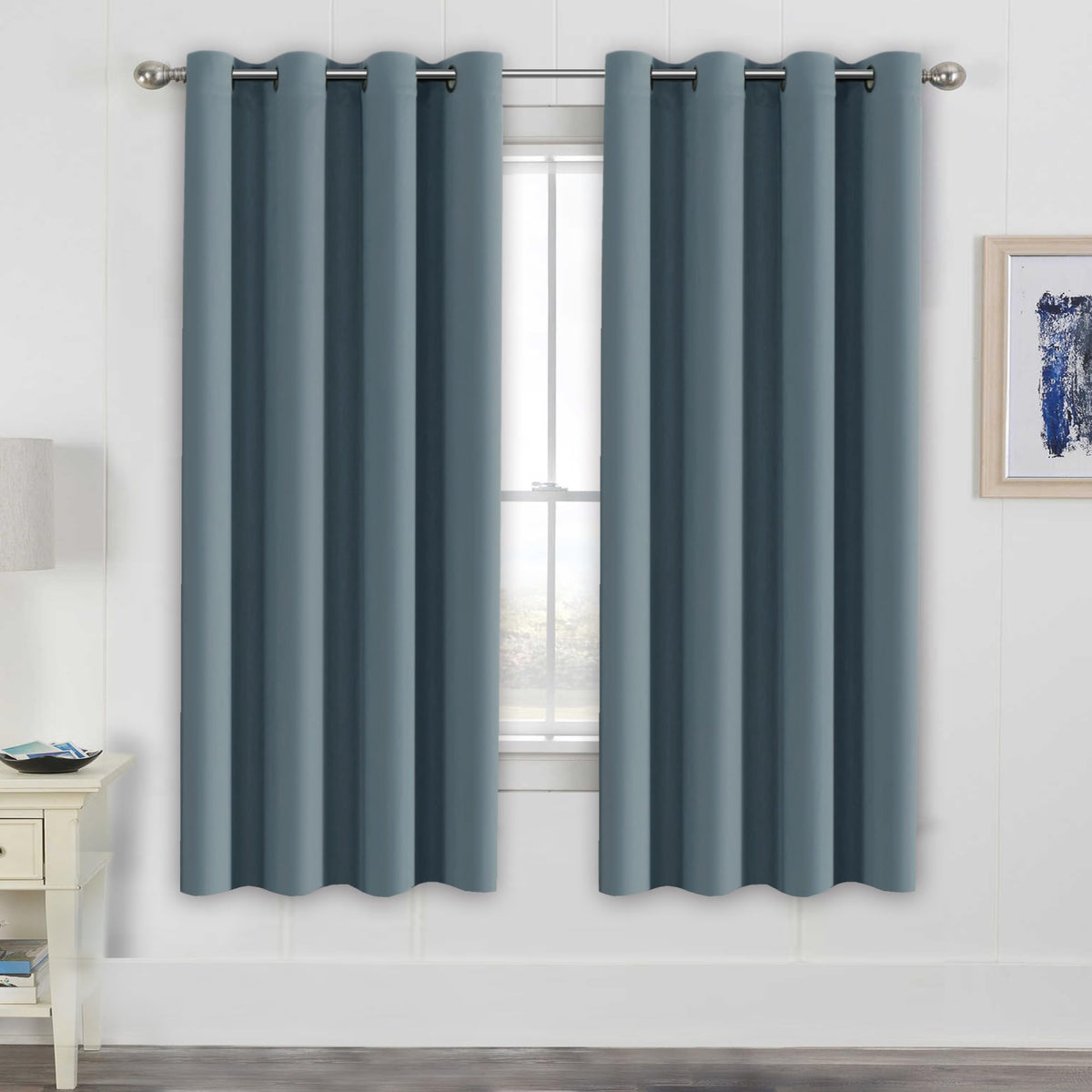 H.VERSAILTEX Blackout Curtains for Bedroom Thermal Insulated Room Darkening Living Room Curtains 63 Inch Long Grommet Privacy Protection Window Curtain Panels/Drapes for Nursery,2 Panels,Ivory/Cream