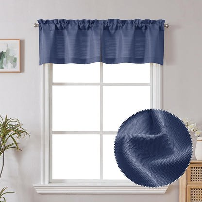 Chyhomenyc White Curtains 45 Inch Length 2 Panels, Faux Linen Textured