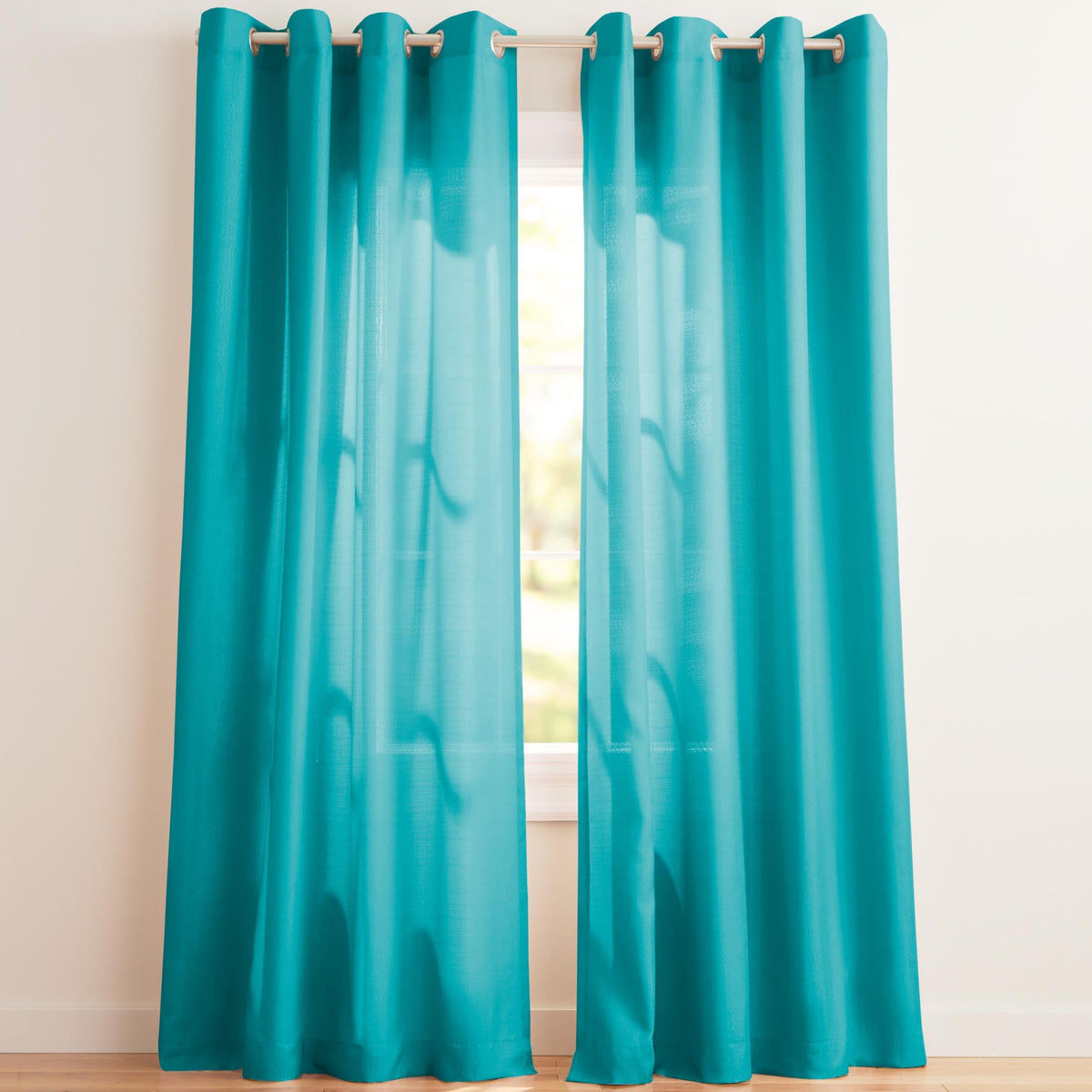 Exclusive Home Loha Linen Grommet Top Curtain Panel Pair, 84"x54", Winter White