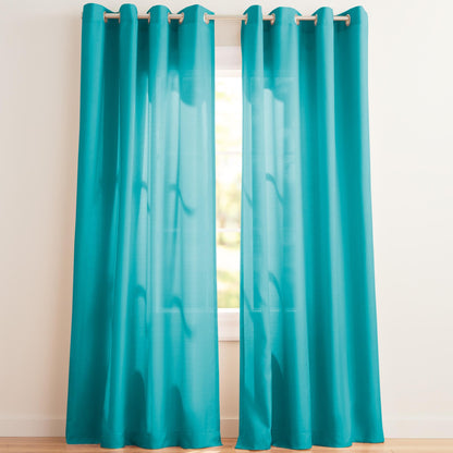 Exclusive Home Loha Linen Grommet Top Curtain Panel Pair, 84"x54", Winter White