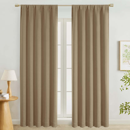Lecloud Sage Green Room Darkening Curtains 54 Inch Length 2 Panels, Window Curtains for Bedroom, Energy Thermal Insulating Rod Pocket Curtain Drapes for Small Window, 40" W x 54" L