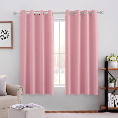 HOMEIDEAS Blackout Curtains for Bedroom 52 X 84 Inch Long 2 Panels Set Light Grey/Gray Room Darkening Curtains/Drapes, Soundproof Thermal Grommet Window Curtains for Living Room
