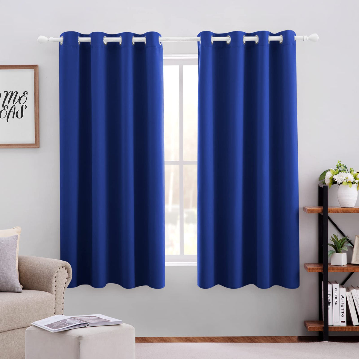 HOMEIDEAS Blackout Curtains for Bedroom 52 X 84 Inch Long 2 Panels Set Light Grey/Gray Room Darkening Curtains/Drapes, Soundproof Thermal Grommet Window Curtains for Living Room