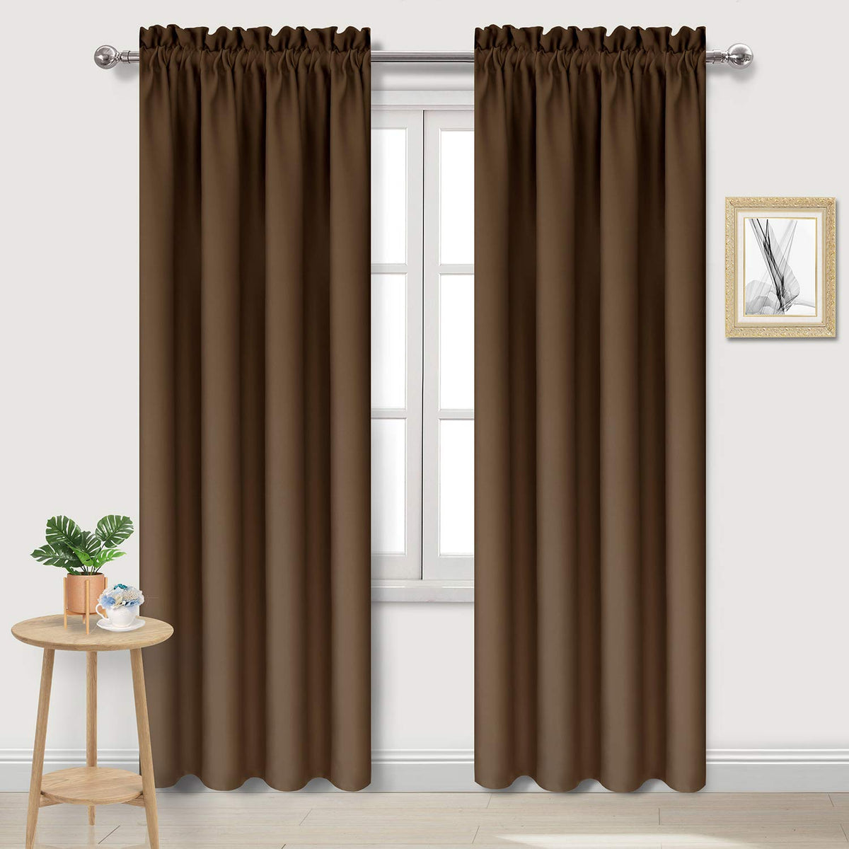 DWCN Blackout Curtains for Bedroom Living Room 42 x 63 Inch Long Black