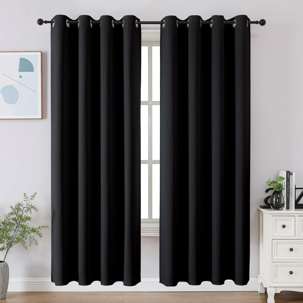 CUCRAF Beige Blackout Curtains 84 inch Length 2 Panels Set, Room Darkening Drapes for Living Room Bedroom, Thermal Insulated Light Blocking Grommet Window Curtain (W52 x L84 Inch)